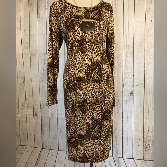 LuLaRoe Dresses & Skirts - Lularoe Leopard Cheetah XL Debbie Long Sleeve Dress Animal Print, NWT